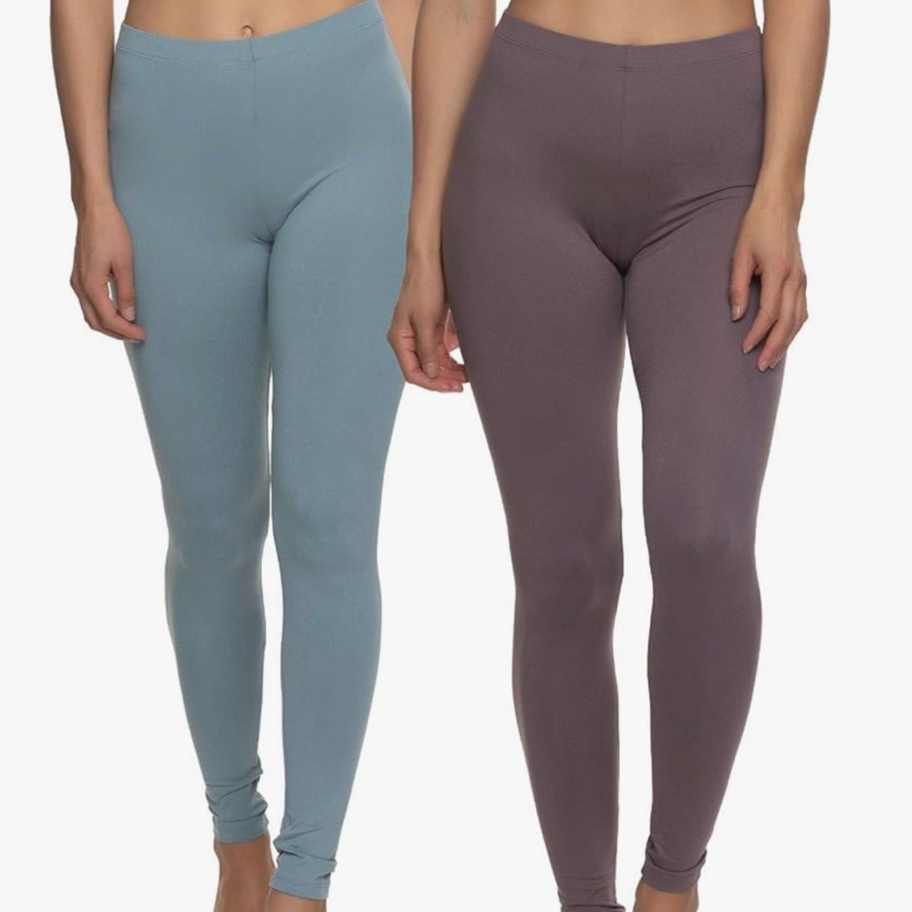 Women's Soft Leggings - Steel and Plum